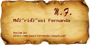 Máriássi Fernanda névjegykártya